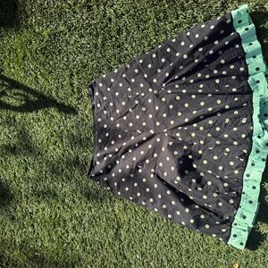 Carole Little Black and Green Polka Dot Skirt